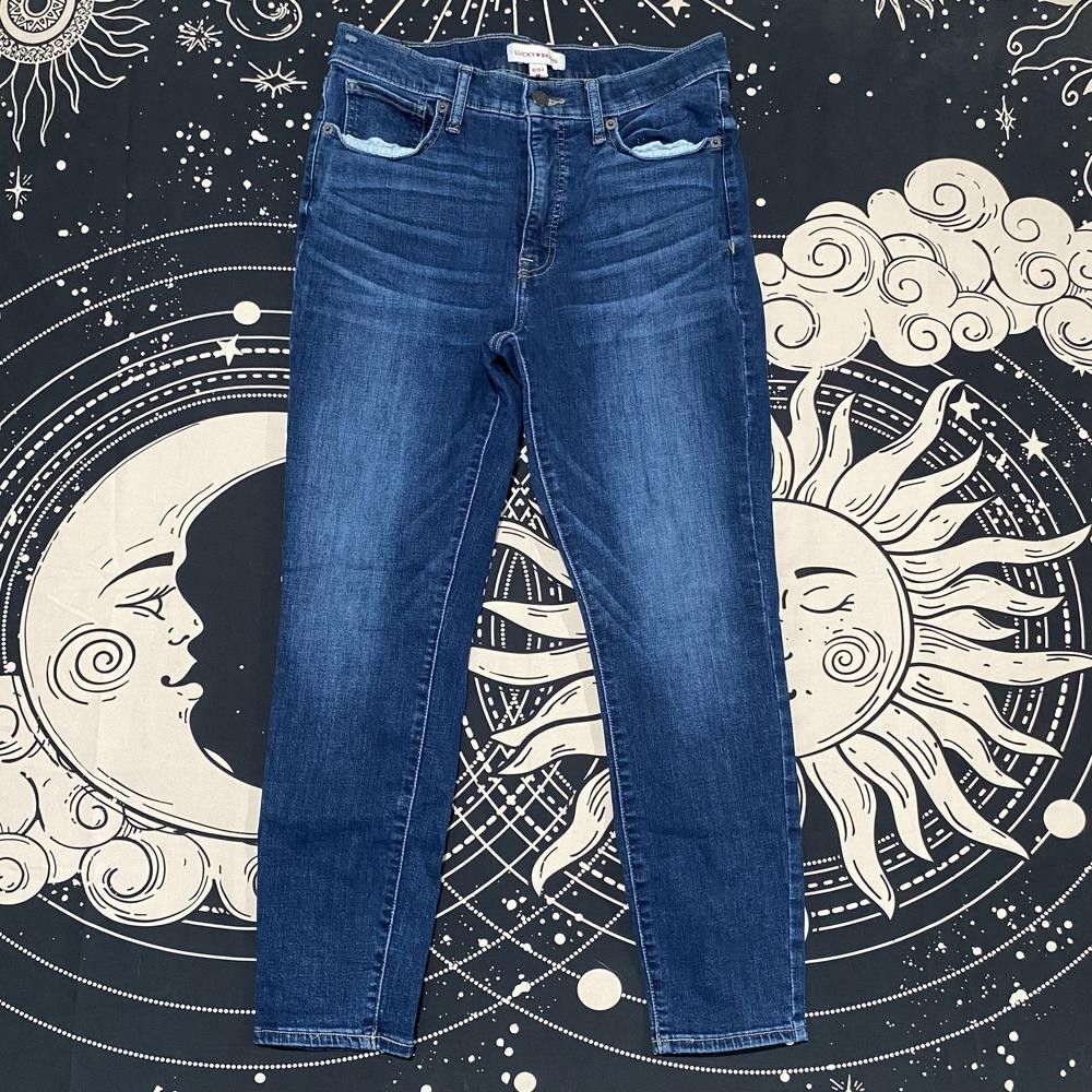 Lucky Brand Bridgette Skinny Jeans Womens 10 Blue Cotton Denim Faded Stretch